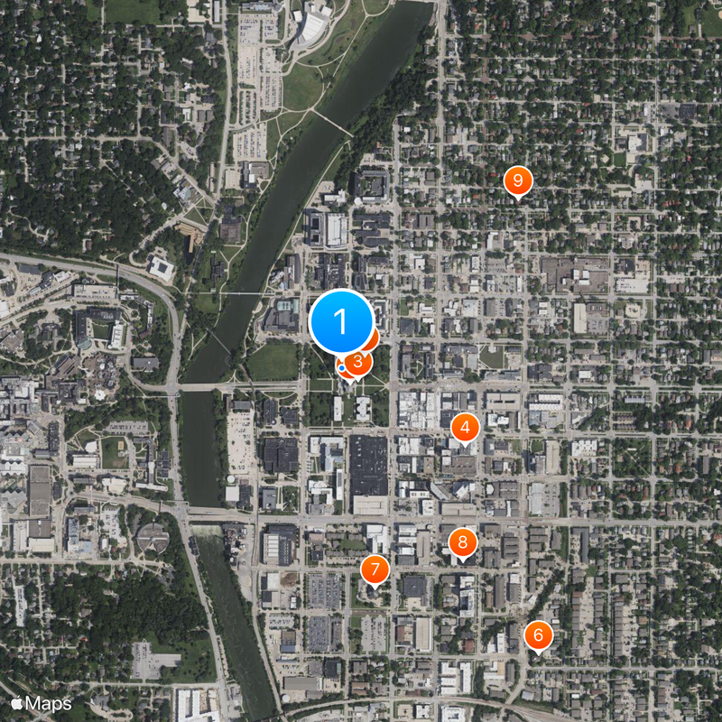 Universidad de Iowa Mapa