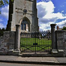 Churchyard gates, gate piers and approximately 3 metres of flanking walls approximately 10 metres to west of west tower of Church of St Andrew