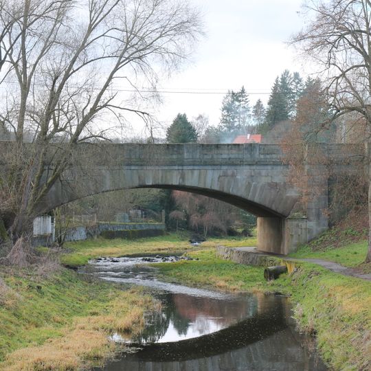 Bridge of Benešovská street over the Konopišťský potok in Poříčí nad Sázavou