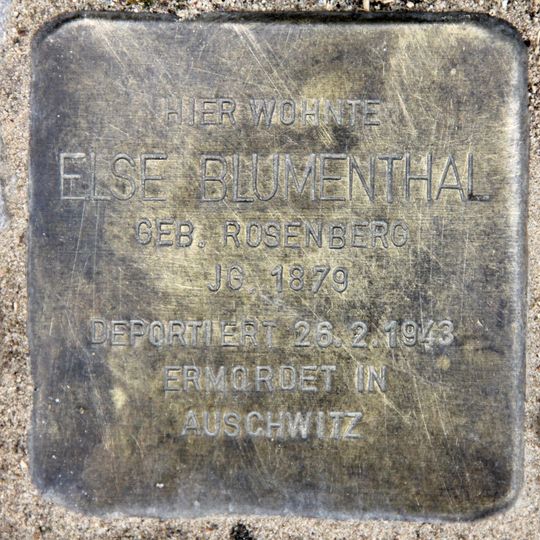 Stolperstein dedicated to Else Blumenthal