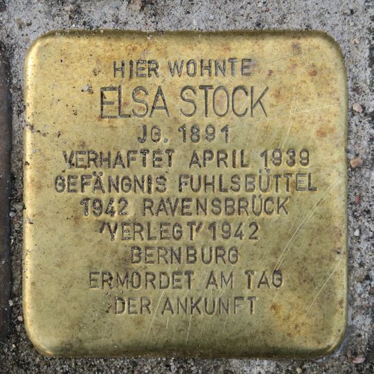 Stolperstein en memoria de Elsa Stock