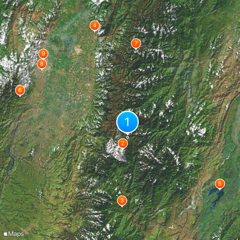 Cordillera Central Map