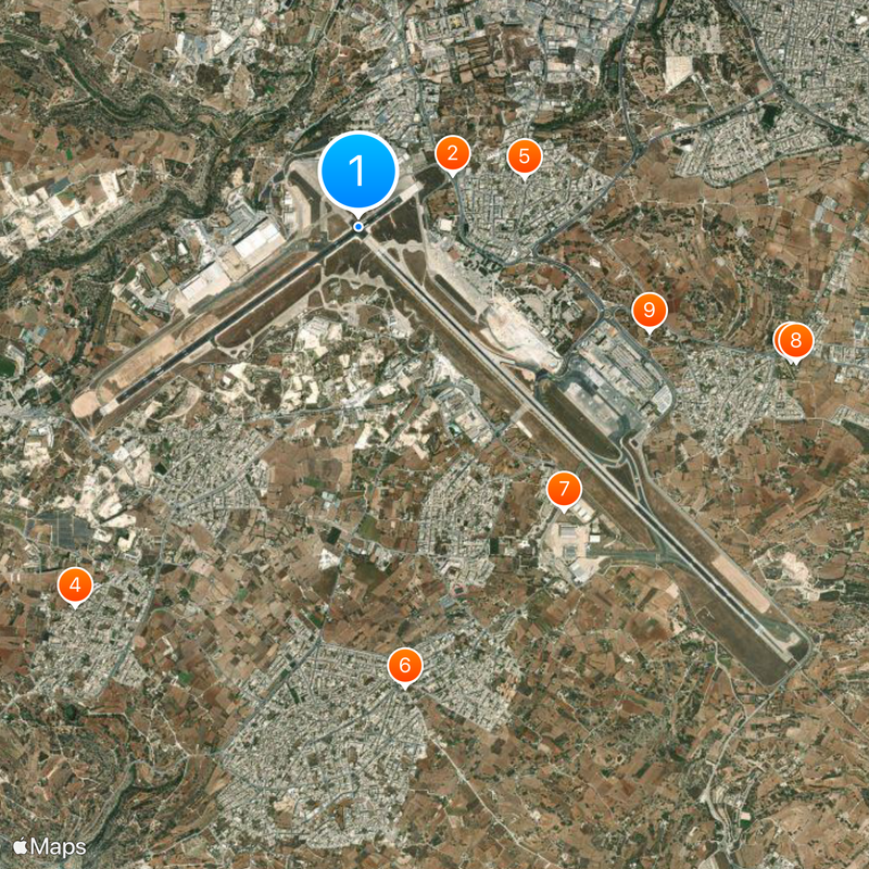 Aeroporto Internacional de Malta Mapa