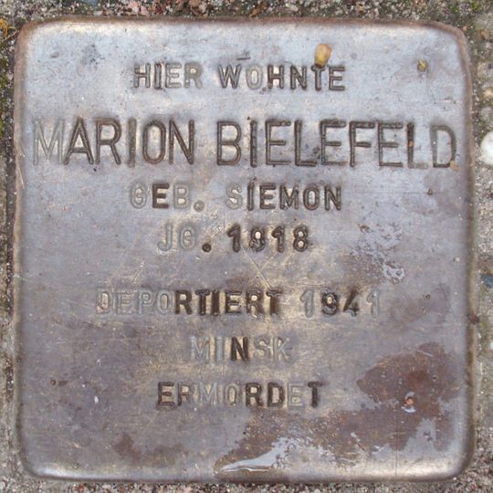 Stolperstein dedicated to Marion Bielefeld