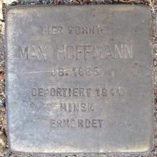 Stolperstein dedicated to Max Hoffmann