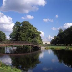 Ornamental Bridge In Syon Park Over Pond Near Entrance Gates