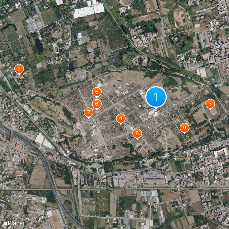 Site et musée des fouilles archéologiques de Pompéi Carte