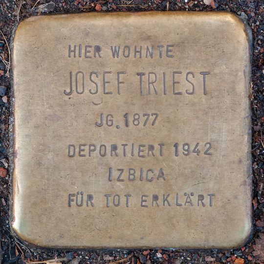 Stolperstein dedicated to Josef Triest