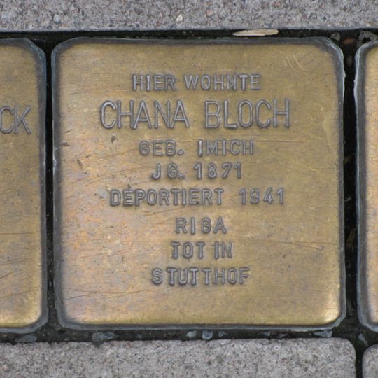 Stolperstein en memoria de Chana Bloch