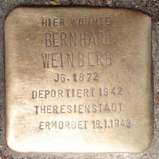 Stolperstein dedicated to Bernhard Weinberg