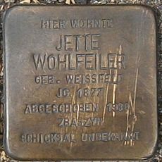 Stolperstein dedicated to Jette Wohlfeiler