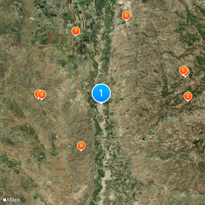 Vallée du Jourdain Carte