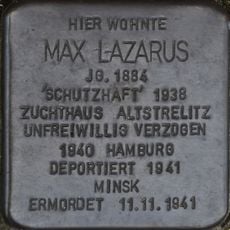 Stolperstein en memoria de Max Lazarus