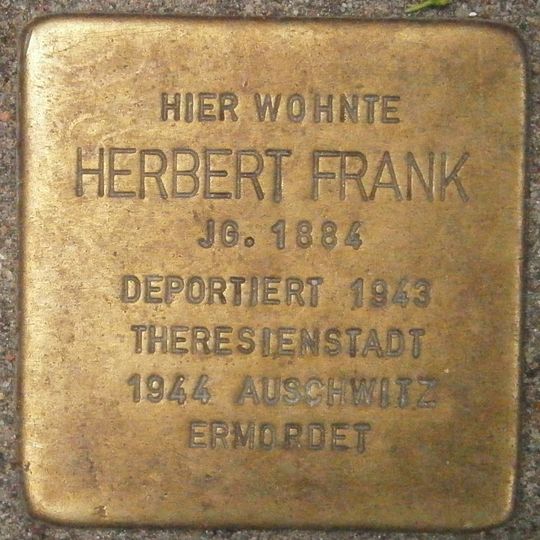 Stolperstein à la mémoire de Herbert Frank