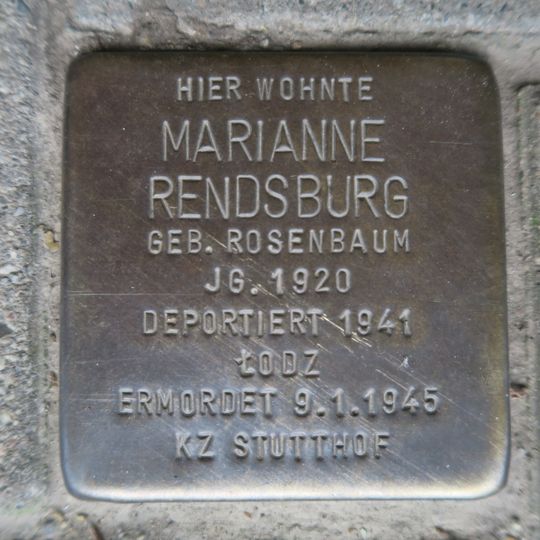 Stolperstein en memoria de Marianne Rendsburg