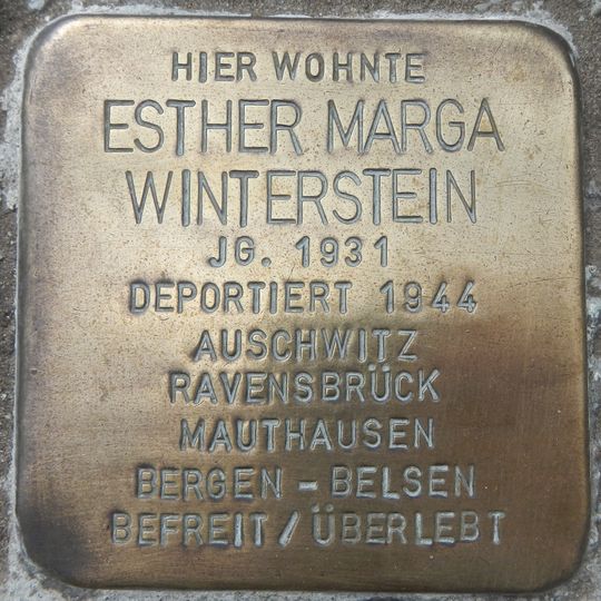Stolperstein à la mémoire d’Esther Marga Winterstein