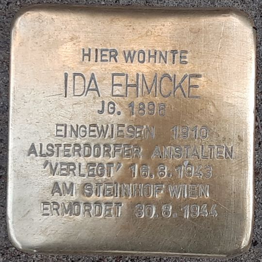 Stolperstein en memoria de Ida Ehmcke