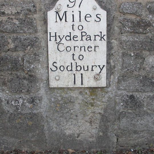 Milestone In Roadside Wall Of The Rectory Garden