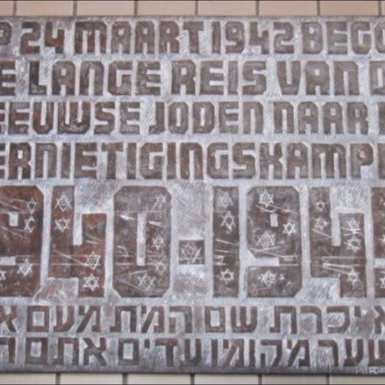 Plaquette in de hal van het NS-station