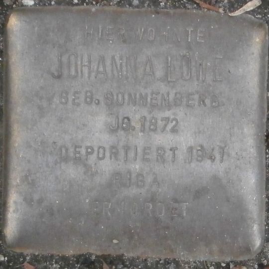 Stolperstein en memoria de Johanna Löwe