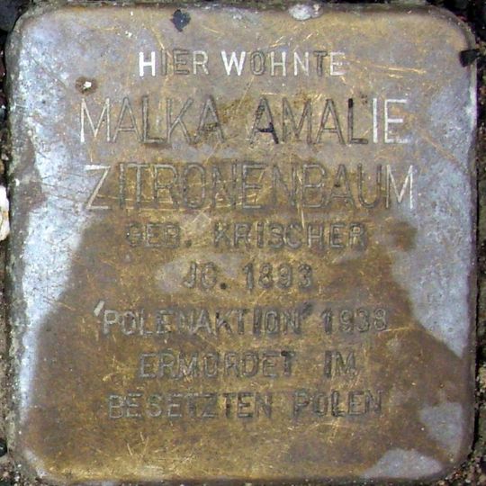 Stolperstein für Malka Amalie Zitronenbaum