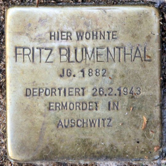 Stolperstein en memoria de Fritz Blumenthal
