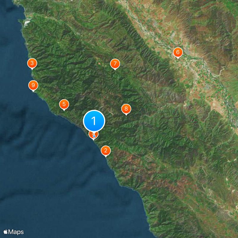 Julia Pfeiffer Burns State Park Mapa