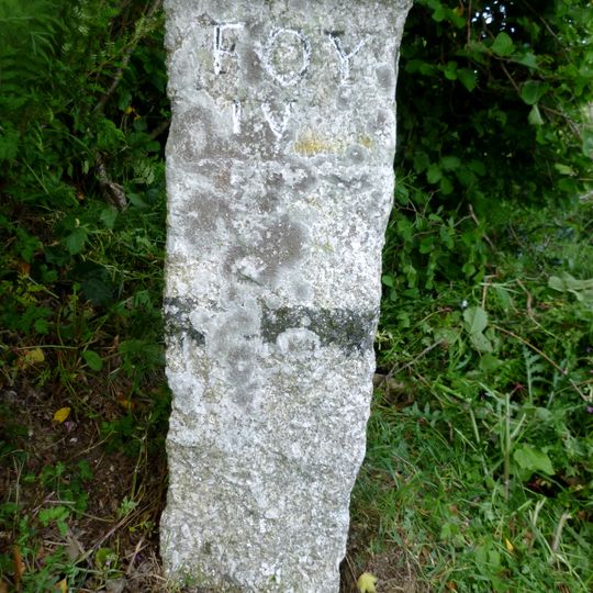 Milestone On Western Side Of Lower Trevollard Crossroads