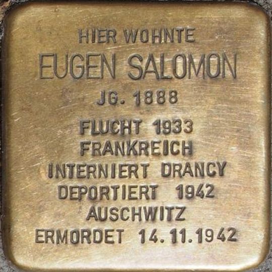 Stolperstein en memoria de Eugen Salomon