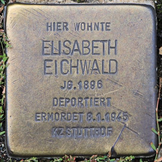 Stolperstein dedicated to Elisabeth Eichwald