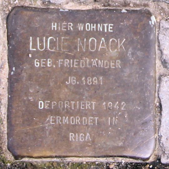 Stolperstein en memoria de Lucie Noack