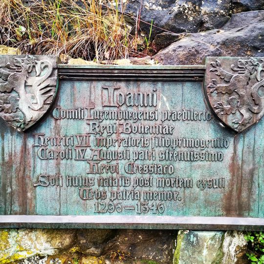 Plaque commémorative en mémoire de Jean l'Aveugle