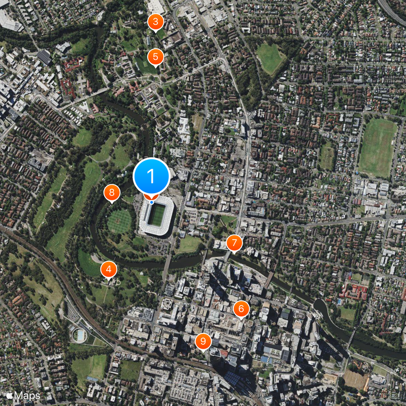 Western Sydney Stadium Mapa