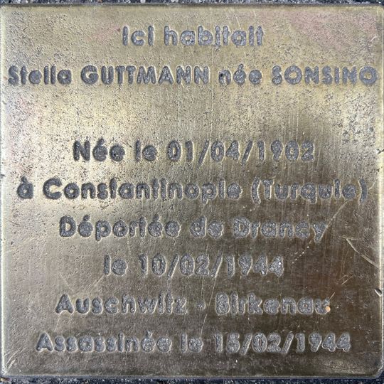 Stolperstein à la mémoire de Stella Gutmann