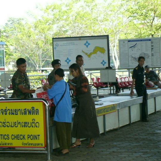 Confine tra il Laos e la Thailandia