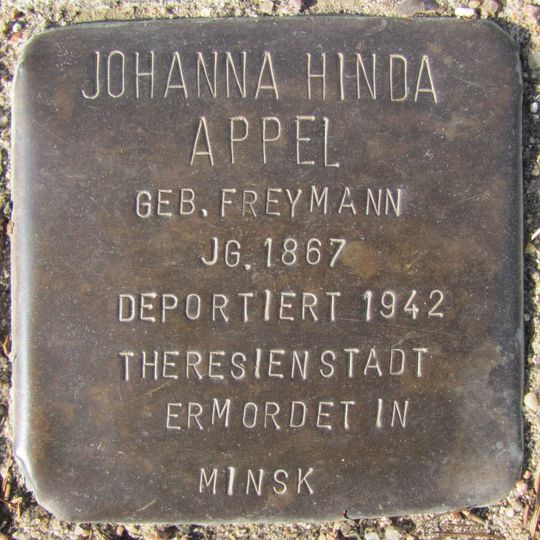 Stolperstein en memoria de Johanna Hinda Appel