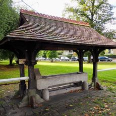 Horse drinking trough and canopy