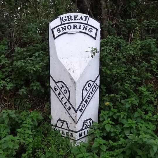 Milepost, Just North of Snoring Windmill