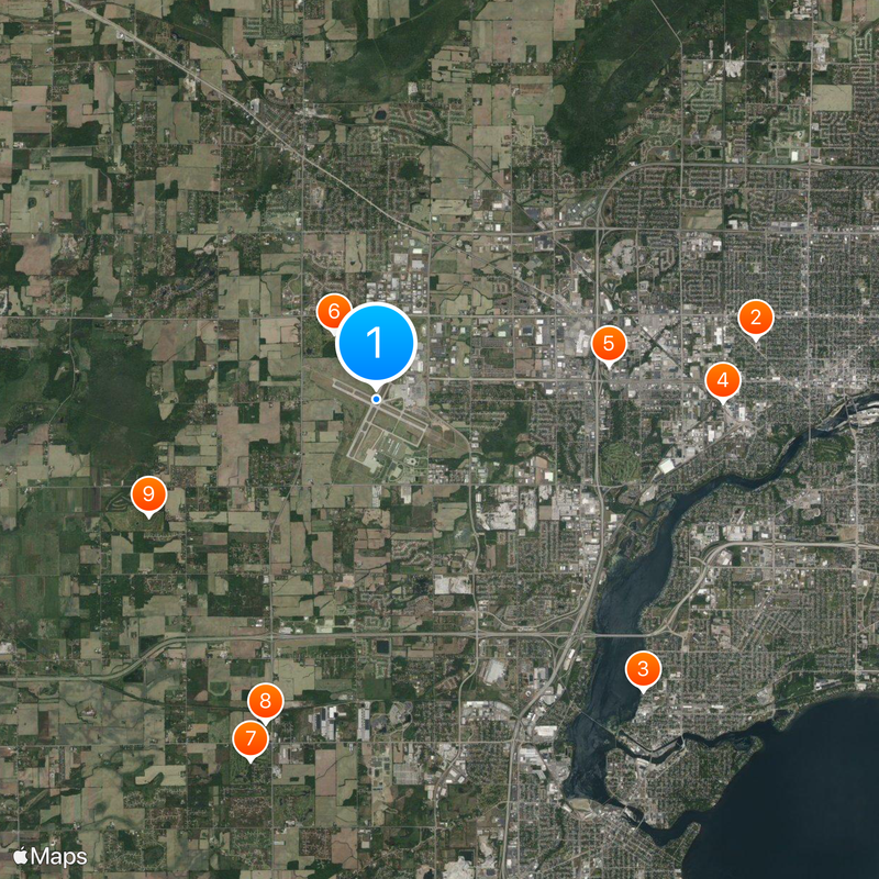 Appleton International Airport Map