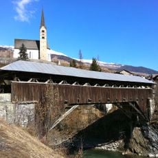 Wooden bridge, Scuol