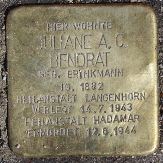 Stolperstein em memória de Juliane A. C. Bendrat