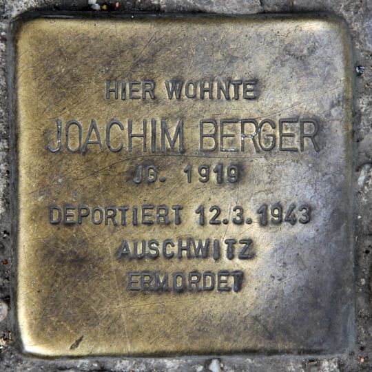 Stolperstein en memoria de Joachim Berger