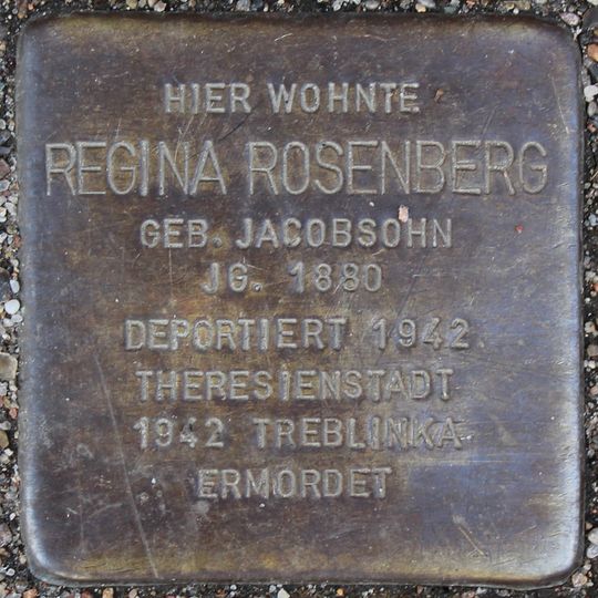 Stolperstein à la mémoire de Regina Rosenberg