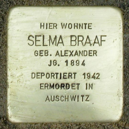 Stolperstein en memoria de Selma Braaf