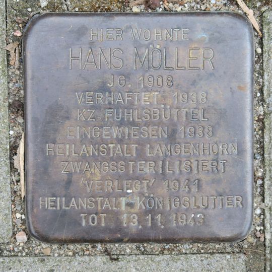 Stolperstein en memoria de Hans Möller