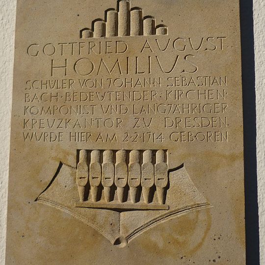 Pfarrhaus mit Inschrifttafel Kirchgasse 1