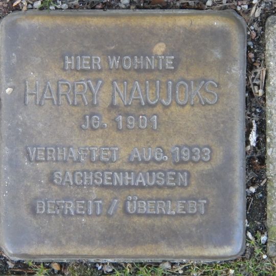 Stolperstein en memoria de Harry Naujoks