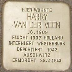 Stolperstein dedicated to Harry van der Veen