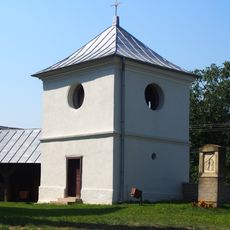 Bell tower of Nativity of Virgin Mary old church in Sulisławice