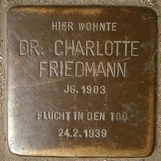 Stolperstein dedicated to Charlotte Friedmann